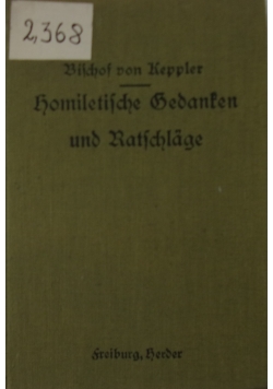 Homiletische Bedanken und Ratschläge, 1911 r.