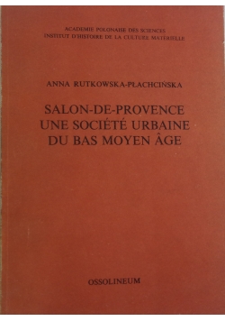 Salon -de -provence une societe urbaine du bas moyen age