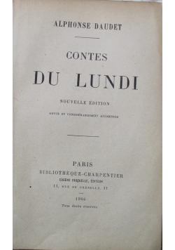 Contes Du Lundi 1906 r.