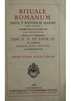 Rituale Romanum,  1929r.