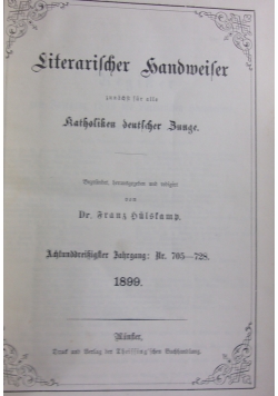 Literarischer Handweiser, 1899 r.
