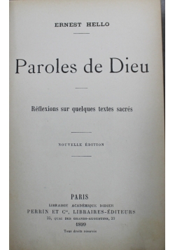 Paroles de Dieu 1899 r.