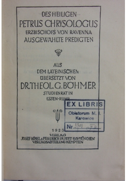 Bibliothek der Kirchenvater, 1923 r.