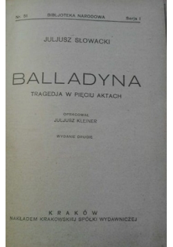 Balladyna, 1924 r.