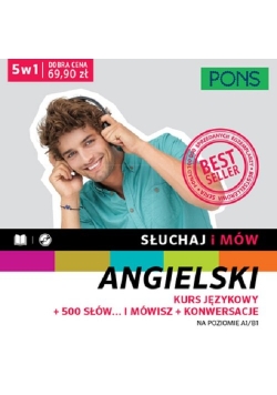 Słuchaj i mów Angielski Kurs językowy + 500 słów i mówisz + Konwersacje