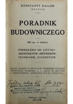 Poradnik budowniczego 1924 r.