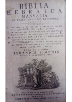 Biblia hebraica, 1767 r.