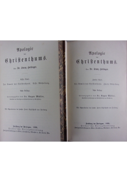 Apologie des Christenthums. Tom I-II. 1899 r.