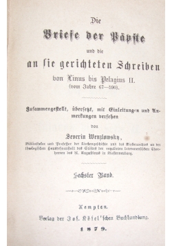 Die Briese der Bopste und die an sie gerchteten Schreiben, 1879r.