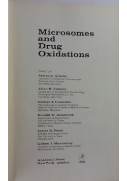 Microsomes and Drug Oxidations