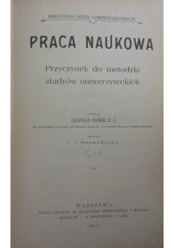 Przyczynek do metodyki studyow uniwersyteckich, 1910 r.