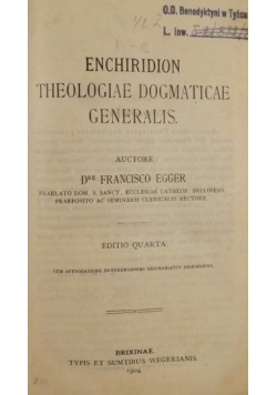 Enchiridion Theologiae Dogmaticae Generalis , 1904 r.