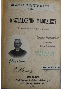 Kształcenie młodzieży Romana Plenkiewicza 1898 r.