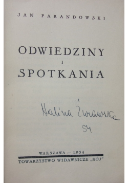 Odwiedziny i spotkania, 1934r.