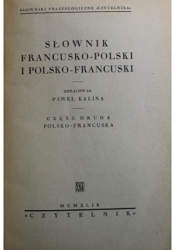 Słownik Polsko Francuski 1949 r