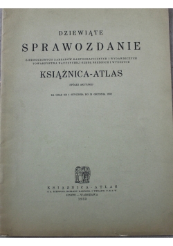 Dziewiąte Sprawozdanie Książnica Atlas 1933 r.