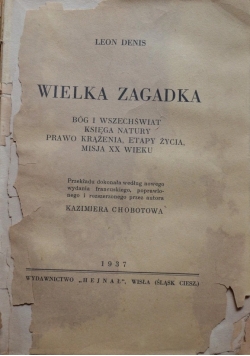 Wielka Zagadka, 1937 r.