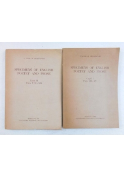 Specimens of English Poetry and Prose, Cześć I-II