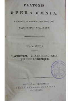 Platonis Opera Omnia, 1834 r.
