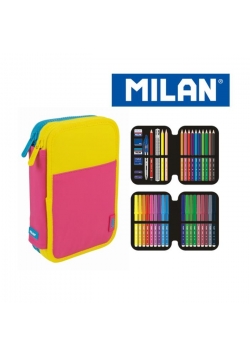 Piórnik 2 poz. z wyprawką Capsule róż MILAN