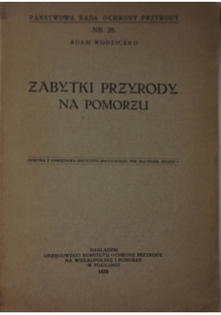 Zabytki przyrody na Pomorzu, 1929 r.