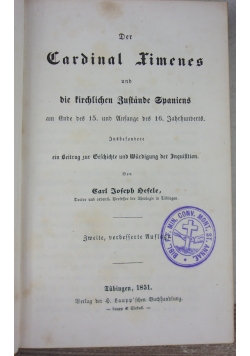 Der Cardinal Timenes, 1851r.