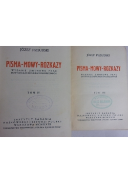 Pisma, mowy, rozkazy. Tom IV i VIII, 1931 r.