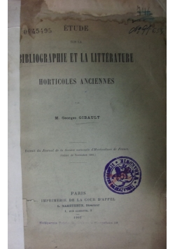 Bibliographie et la Litterature ,1905r.