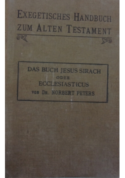 Das buch Jesus Sirach oder Ecclesiasticus, 1913 r.