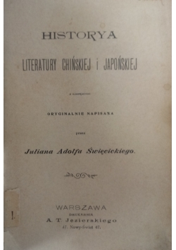 Historya Literatury Chińskiej i Japońskiej, 1901 r.
