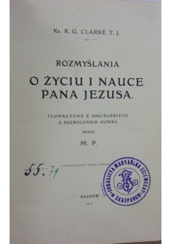Rozmyślania o życiu i nauce Pana Jezusa, 1913 r.