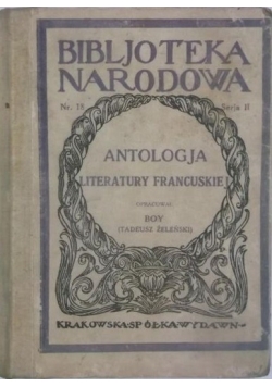 Antologja literatury francuskiej, 1922 r.