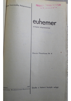 Euhemer Zeszyty Filozoficzne  5 Nr 1963