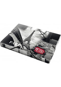 Teczka Box A4 na gumkę z nadrukiem Paris
