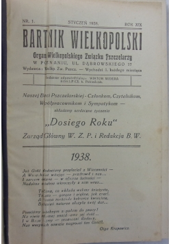 Bartnik Wielkopolski. Organ Wielkopolskiego Związku Pszczelarzy, 1938r.
