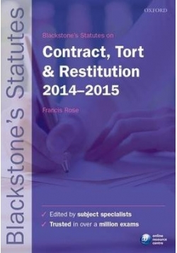 Blackstones Statues on Contract Tort and Restituion 2014 - 2015