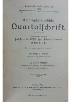 Theologisch praktische Quartalschrift , 1919 r.