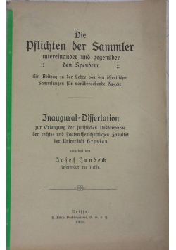 Die Pflichten der Sammler