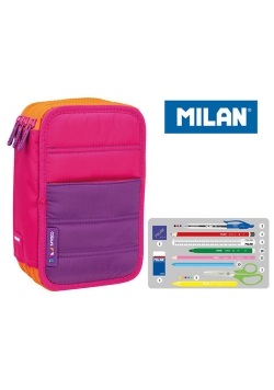 Piórnik MILAN 3-komorowy COLOURS róż