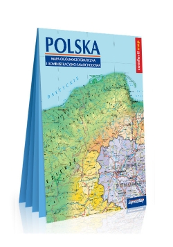 Polska. Mapa ogólnogeograficzna i administracyjno - samochodowa laminowana mapa XXL
