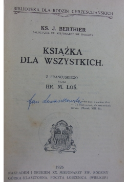 Książka dla wszystkich ,1926r.