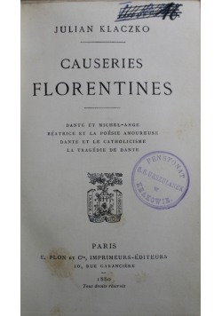 Causeries Florentines 1880 r.