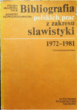 Bibliografia polskich prac z zakresu slawistyki