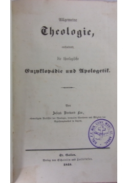 Theologie ,1848r.