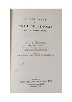 A dictionary of english idioms  part I