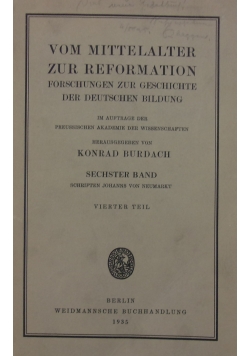 Vom Mittelalter zur reformation, 1935r.