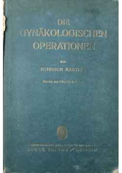 Die Gynakologische Operationen 1949 r.