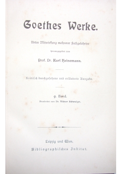 Goethes Werke, 9. Band