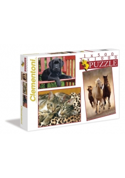 Puzzle 1x500+2x1000 Zwierzęta