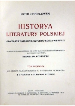 Historya literatury polskiej od czasów najdawniejszych do końca wieku XIX,  ok. 1915 r.